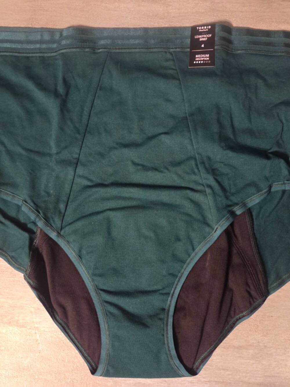 2 Pair Torrid Leakproof Panties Plus Size 4 NWT - Polka Dot & Solid Green - Picture 6 of 9